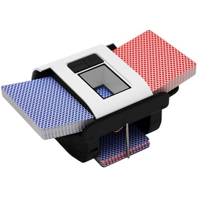 rayihni آلة خلط الورق، بطارية قابلة لإعادة الشحن مدمجة، خلط تلقائي بالكامل، تتوقف تلقائيًا عند الانتهاء، صغيرة ومحمولة، للبوكر، أونو ومعظم ألعاب الورق. - Image 1